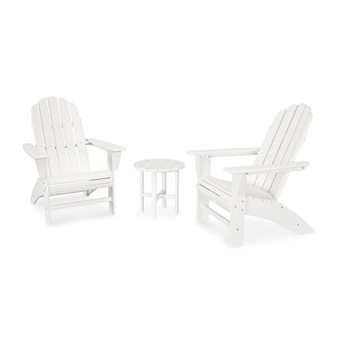 POLYWOOD Vineyard 3-Piece Curveback Adirondack Set - White